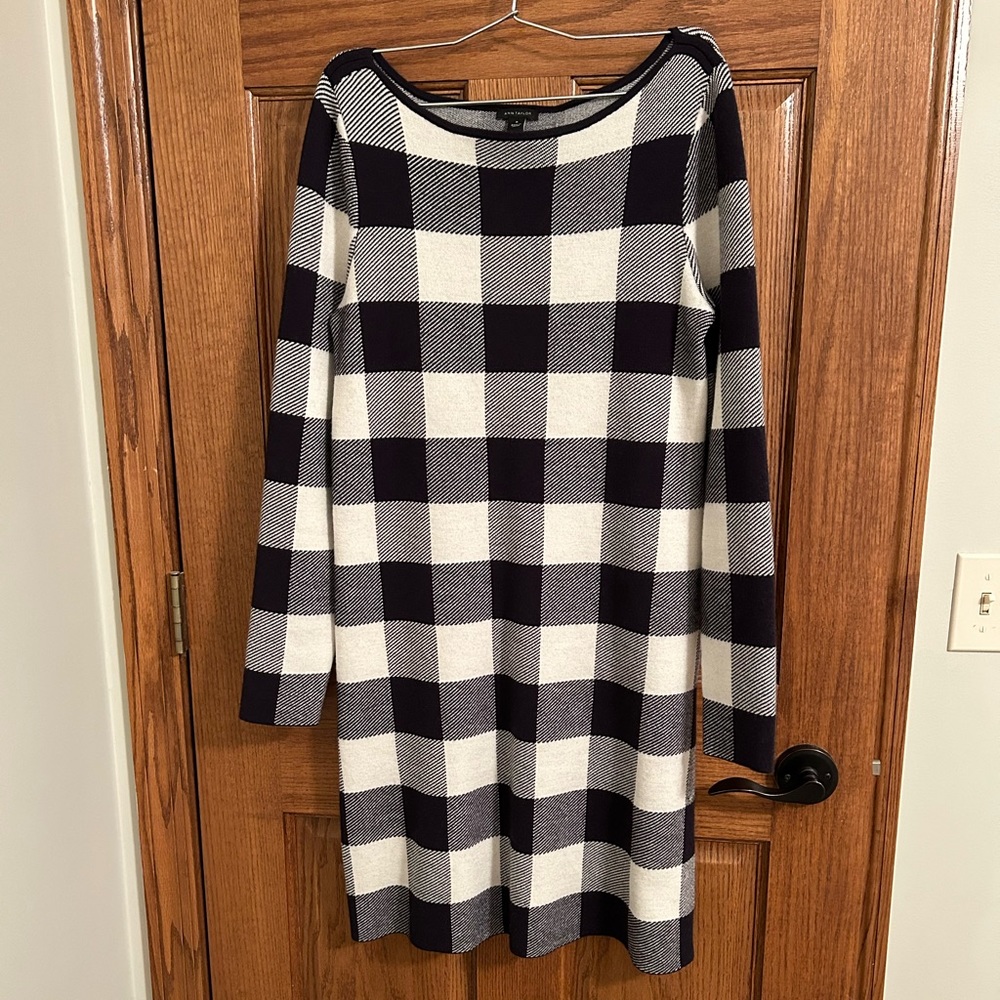 Ann Taylor Buffalo Plaid Sweater Dress